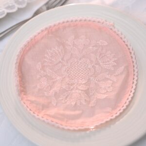 Blush Bloom Chikankari Coaster Set (Pink)