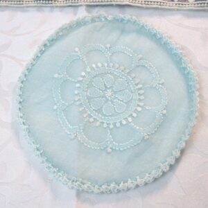 Sky Serenity Chikankari Coaster Set (Sky Blue)