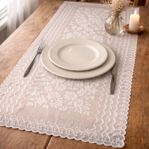 Pearl Chikankari Table Runner