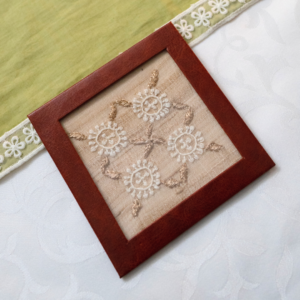 Nazrana Silk Chikankari Coaster Set