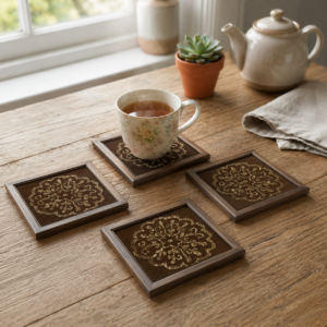 Threaded Twilight Mukaish Coasters